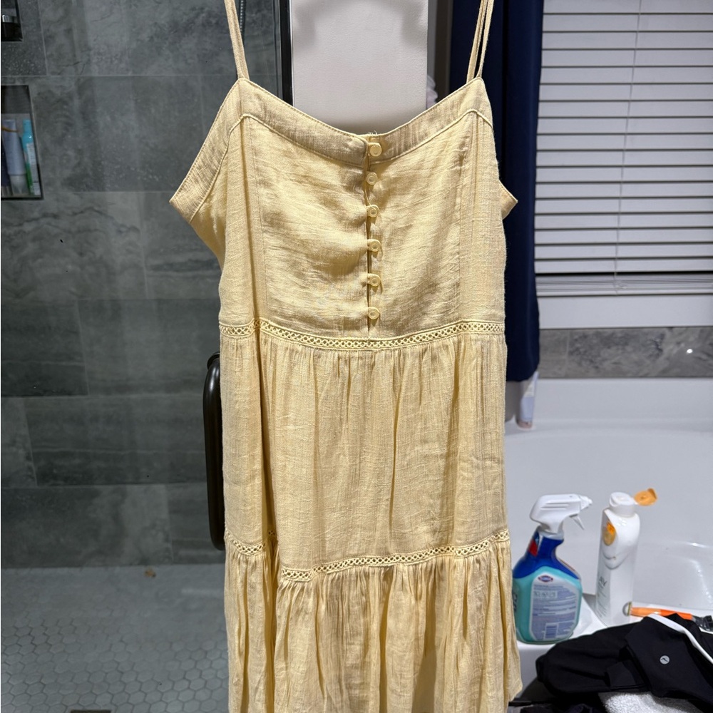 Love Tree Yellow Smocked Tiered Sundress